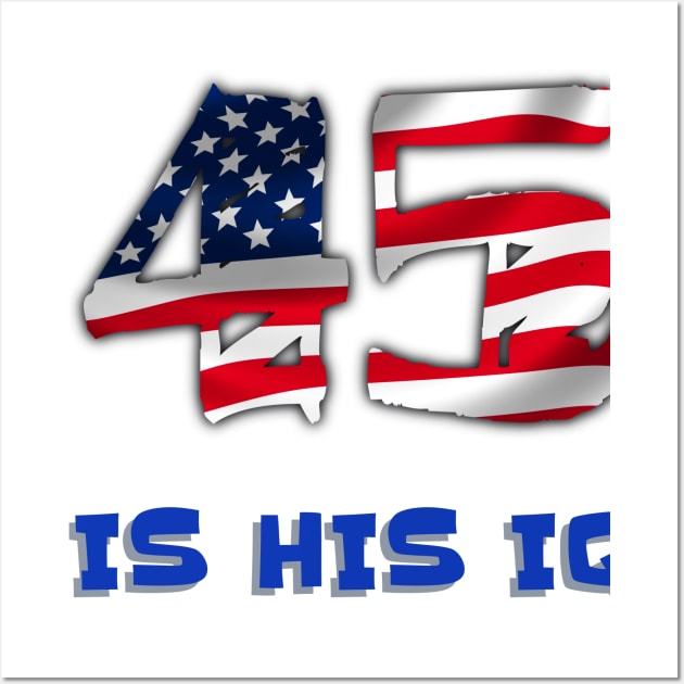 45 IS HIS IQ Wall Art by ArtzeeFartzee